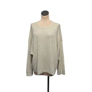 Babaton Sweater Womens Medium Beige Metallic Mohair Knit Pullover Lightweight M‎